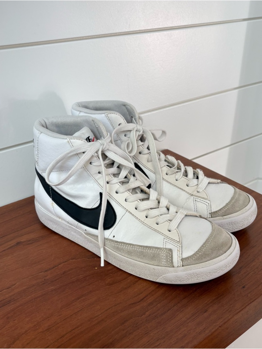 Nike Blazer Mid 77 Vintage White Black Sneakers Shoes Unisex Youth 6.5Y Classic - Picture 4 of 10